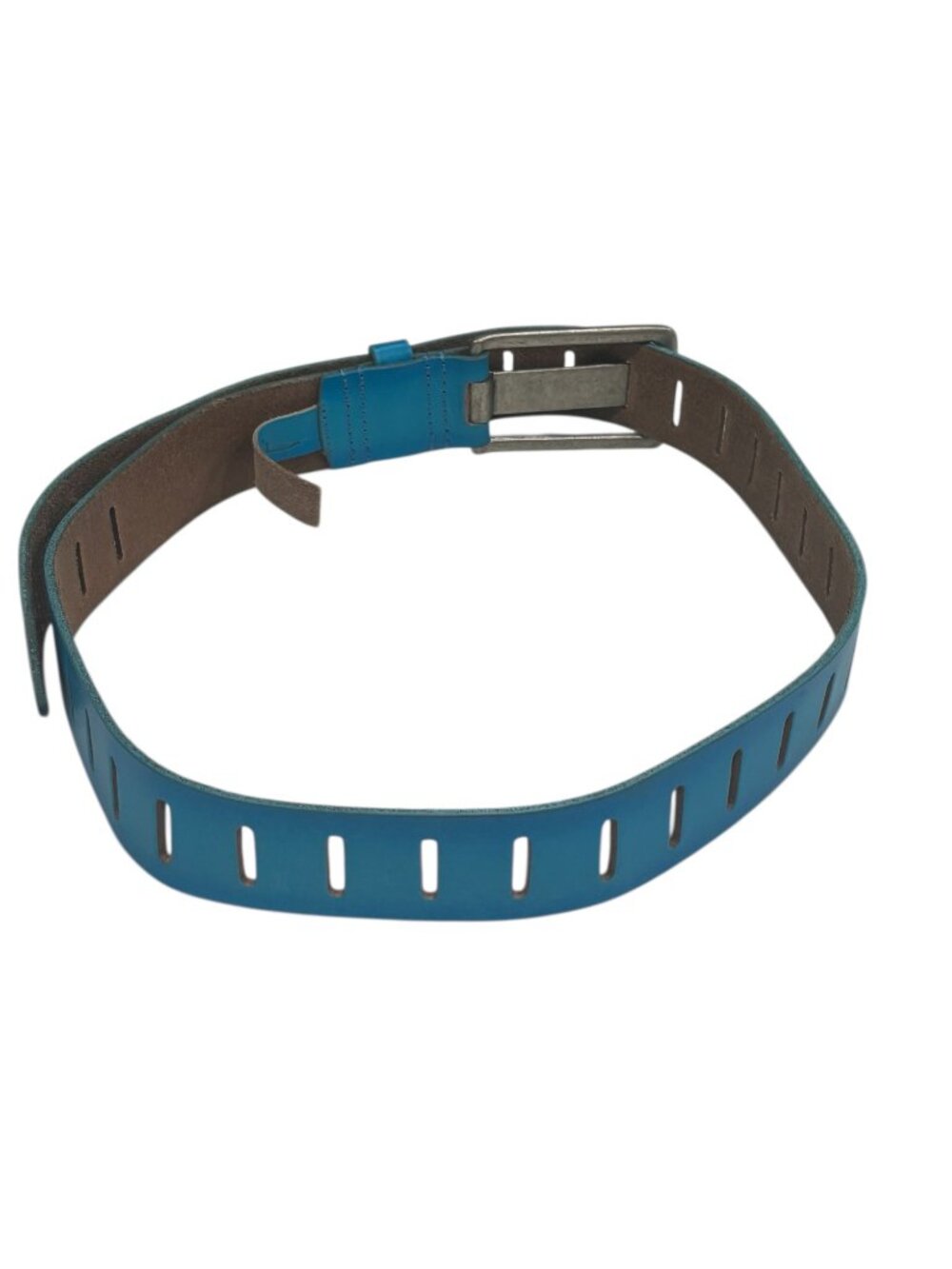 Linea Pelle Blue Leather Belt – Size M/L – Genuine Leather - Picture 7 of 7